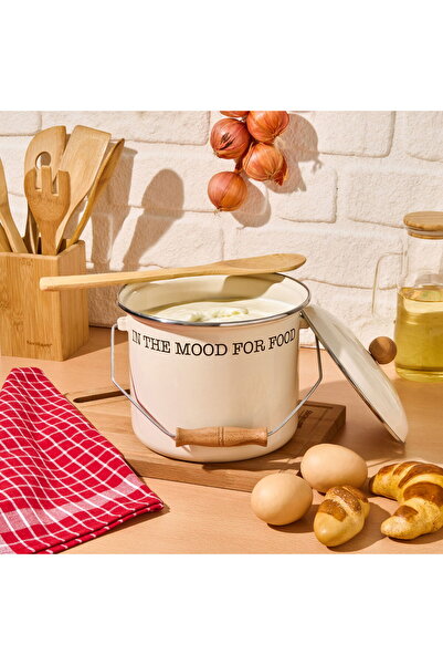 MİEN Enamel Large Bowl - Cream - 20X20 cm