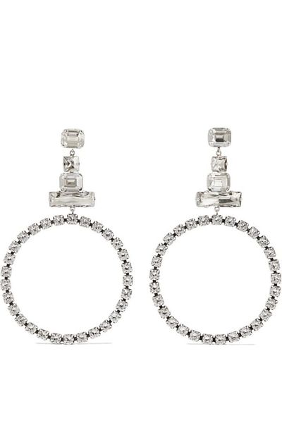 Ümaks Silvers Stylish Design Silver Color Crystal Stone Hoop Earrings Oval Earrings Round Earrings