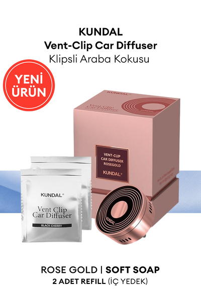Kundal Klipsli Araba Kokusu Rose Gold (Soft Soap) KUNDAL Vent-Clip Car Diffus...