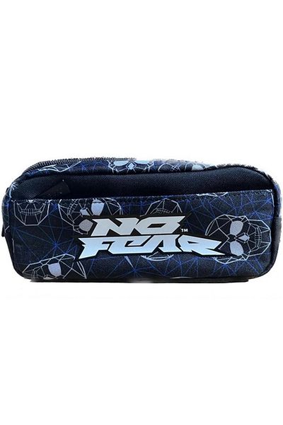 No Fear Pencil Bag 03515 Black Skull Double Compartment