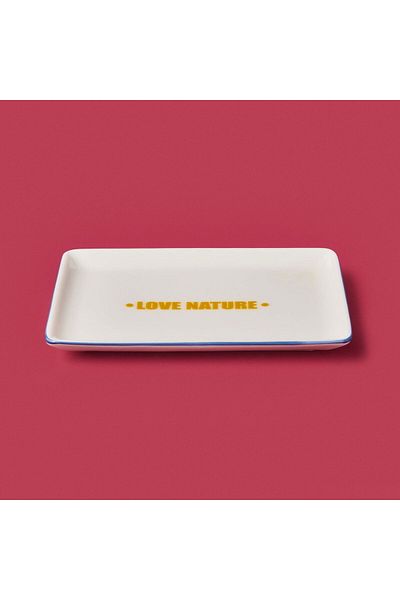 MATMEL Love Nature Serving Plate - Yellow / Blue - 13X18 cm