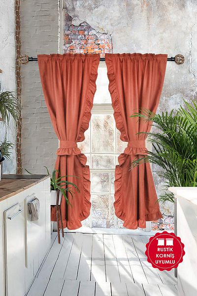cotton maison Double Blades Poly Curtain - Vertical Ruffles