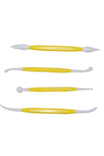zola Set of 8 pieces for decorating cakes/cupcakes, different designs, plastic, length 14/16 cm, yellow