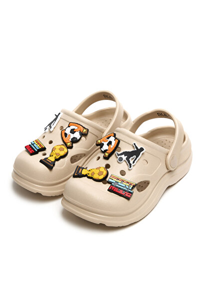 R&B Beige Jibbitz Slingback Clogs