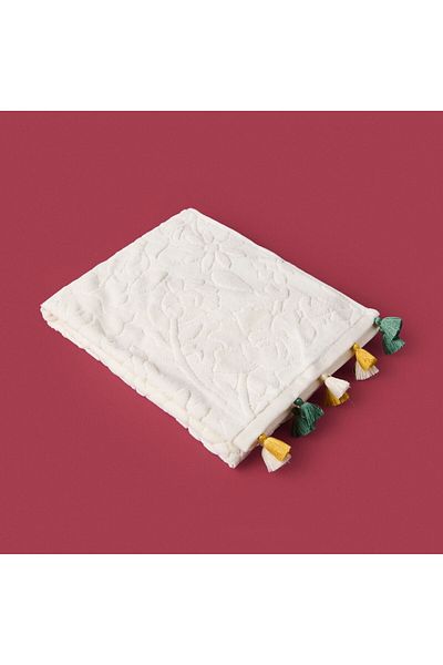 ASPARTAM Granny Summer Flos Face Towel - Ecru - 50X90 cm