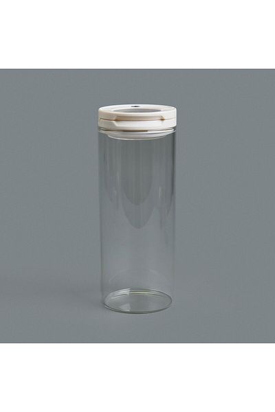 MATMEL Vacuum Glass Jar - Transparent / White - 800 ml