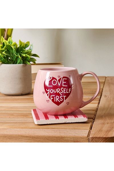 MATMEL Kitchen Love Yourself First Slogan Mug - Pink - 310 ml