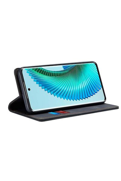 SKYDDAR INNOVATION Husă pentru Honor Magic6 Lite, portofel moale, tip carte, piele ecologică premium, neagră, set de stickere