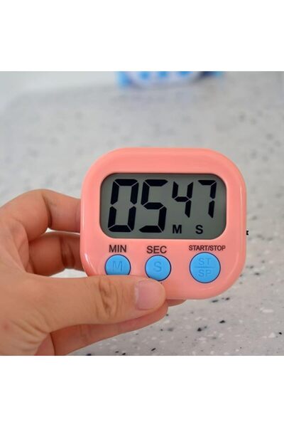 zola Χρονοδιακόπτης κουζίνας, με οθόνη LCD, πλαστικό, 7 x 6 cm, ροζ