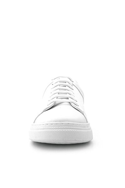 Rakerplus Tbons Special Design White Genuine Leather Women's Lace-Up Sneaker Shoes