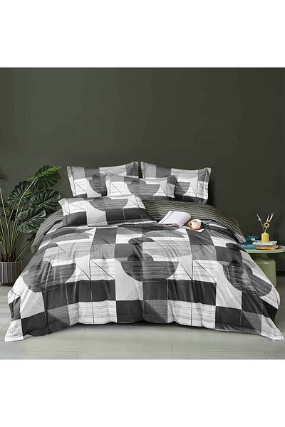 chiraso CHIRASO Finet Bedding Set, 4 Pieces, Sheet 140x200, Duvet Cover 160x200, 2 Pillowcases, with print