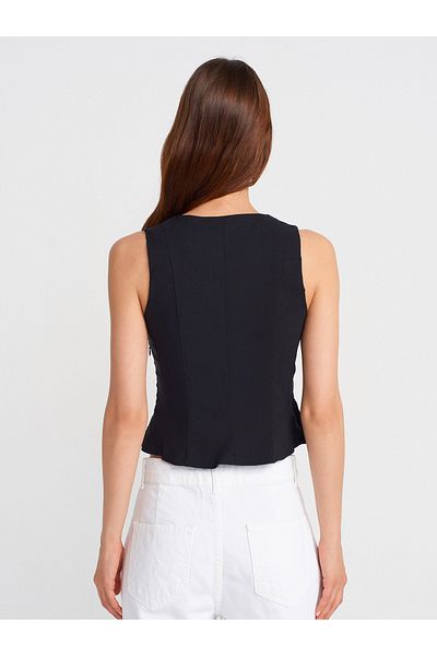 Dilvin 50860 Peplum Corset Top-Black
