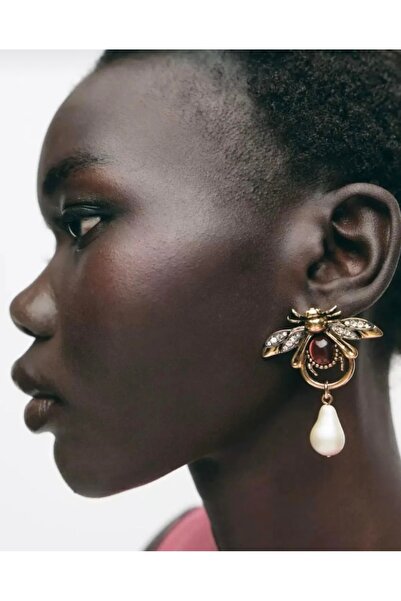 SU PERİSİ TAKI BİJUTERİ Marka Model Gold Arı Küpe