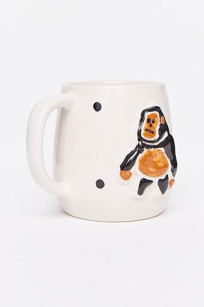 Loomart Handmade Ceramic Mug with 3D Gorilla Figure 400 ml
