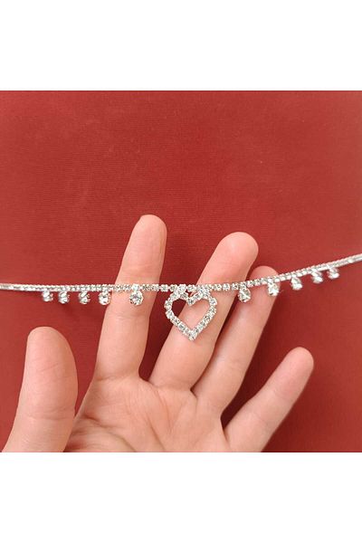 Mihra Aksesuar Heart Modified Stone Belt