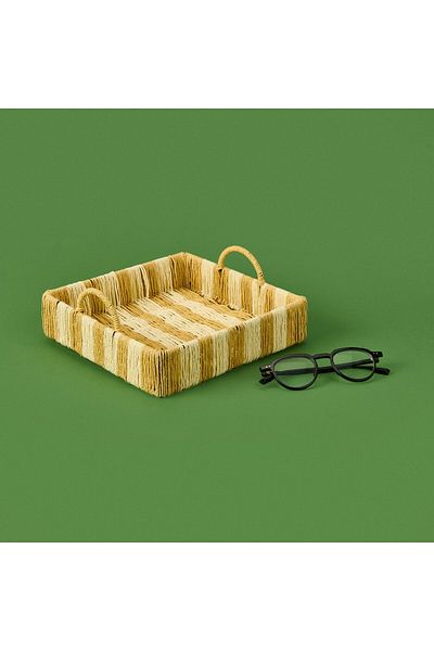 ASPARTAM Acerra Decorative Tray - Orange / Cream - 22X22X5 cm