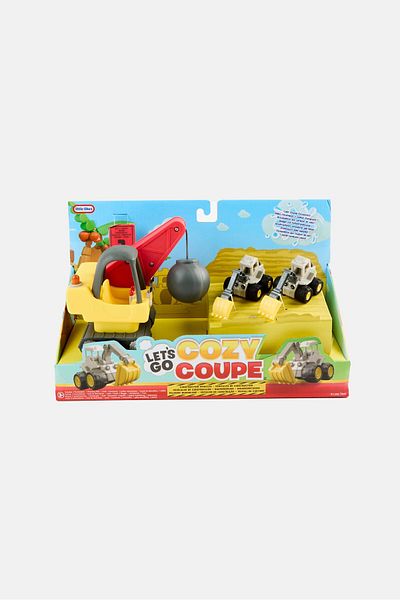 Little Tikes 3 Pieces Lets Go Cozy Coupe Construction Vehicles, Multicolor