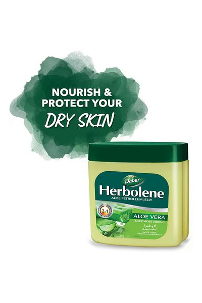Dabur Herbolene Aloe Petroleum Jelly Enriched with Aloe Vera and Vitamin E 225 ml