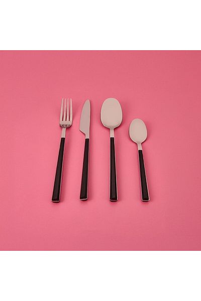 MATMEL Mia Shadow 24 Piece Cutlery Set - Black / Gray
