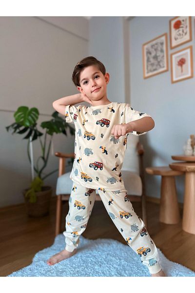 FYONCH Short Sleeve Printed Pajama Set