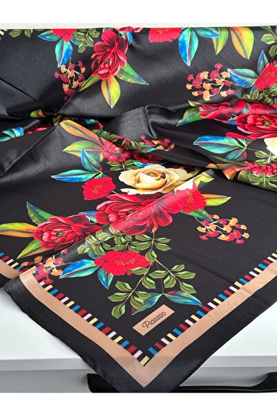 Picasso Çiçekli kristal eşarp