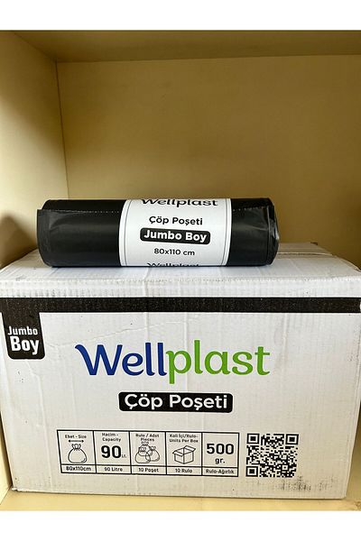WELLPLAST Jumbo Boy Trash Bag Black 500Gr