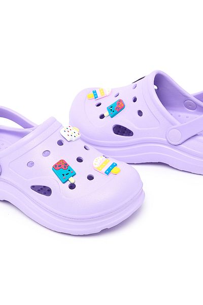 R&B Purple Jibbitz Slingback Clogs