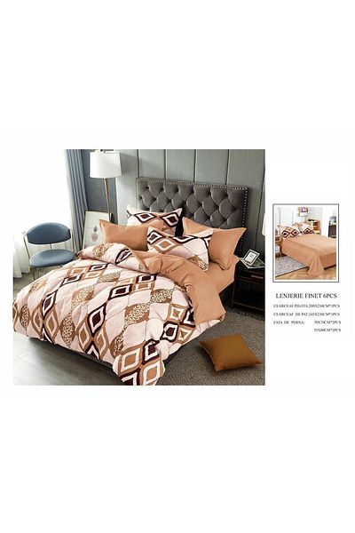 CHIRASO CHIRASO Finet Bedding Set, 6 Pieces, 2 Persons, Sheet 245x250, Quilt 200x230, 4 Pillowcases, Print