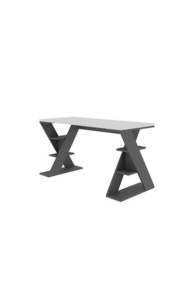 Mourah Home Papillon Modern Working Table With Storage, Study Desk with Open Shelves For Office, Home