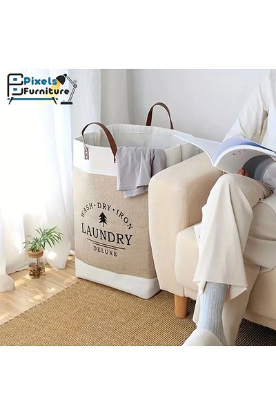 PixelsFurniture Pixel Furniture Multi-Purpose Collapsible Square Fabric Laundry Basket