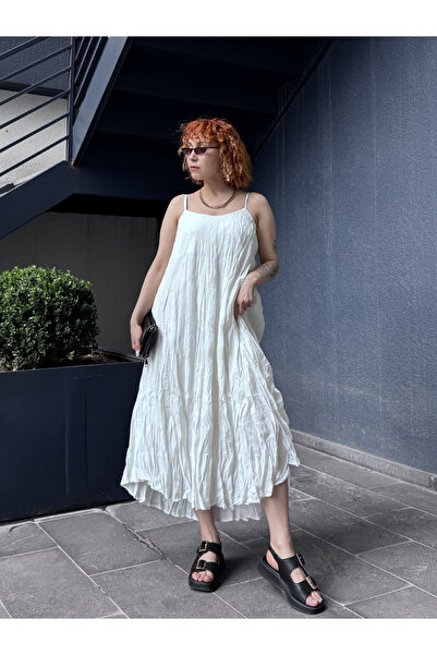 Bak'ap Rochie lungă de vară din țesătură premium încrețită