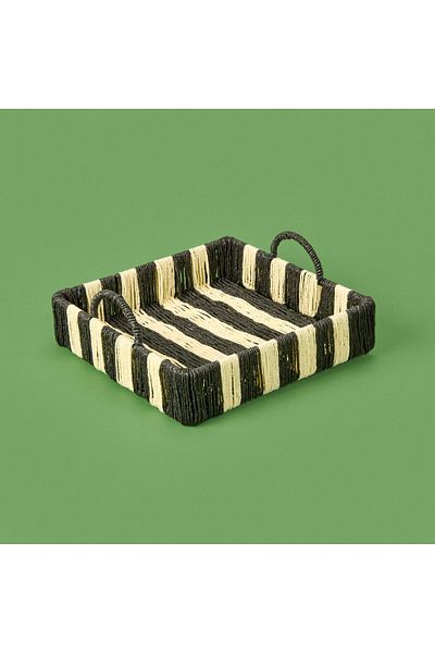MATMEL Acerra Decorative Tray - Black / Cream - 22X22X5 cm