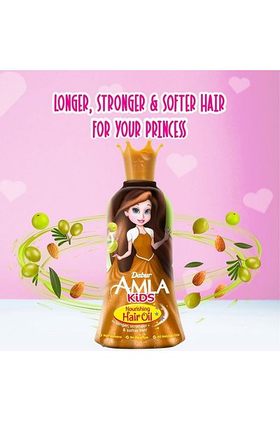 Dabur Amla Nourishing Kids Hair Oil 200 ml | Gentle Care For Strong, Soft & Shiny Children’s Hair