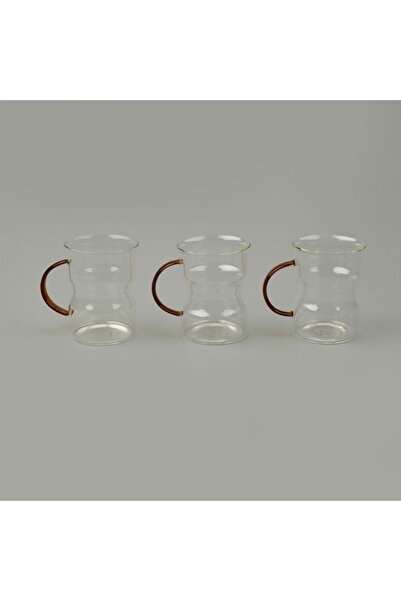 Paçi Keyif 3-Piece Colored Glass Mug with Handle - Colorful - 200 ml