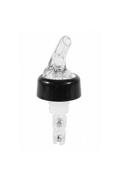 OEM Beverage bottle dispenser, plastic and steel, 30 ml, black/transparent