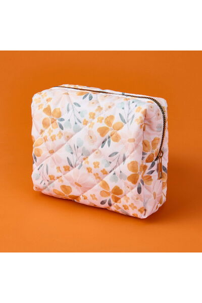 KUT FLY حقيبة مستحضرات تجميل منقوشة بالزهور - ملونة - 20x17 سم