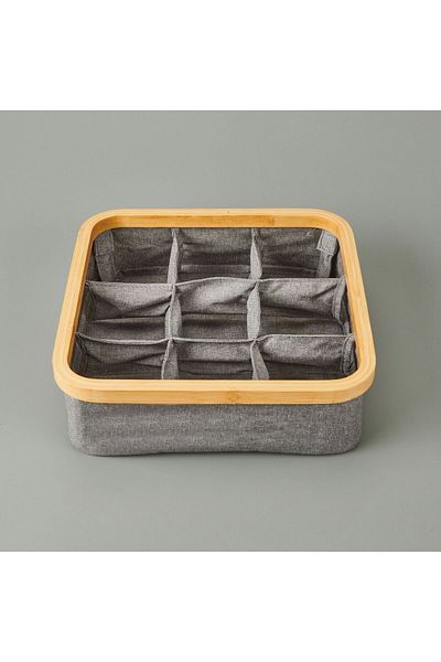 ASPARTAM Foldable Basket with 9 Compartments - Gray - 30X30 cm