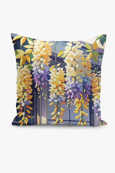 Filamente 4-Piece Double-Sided Digital Printing Throw Pillow Cover with Floral Pattern