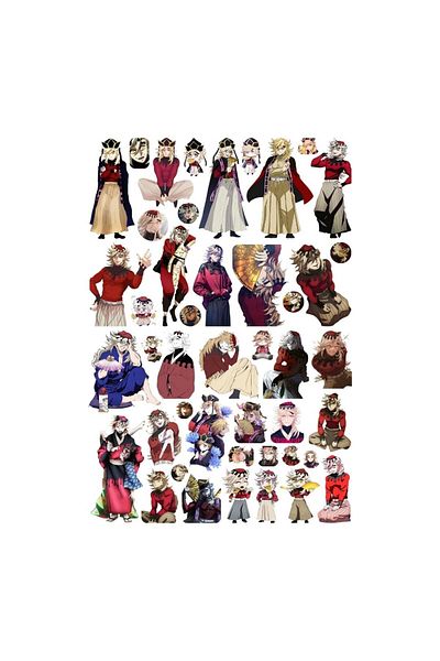Ororabutik 45 Pieces Douma Demon Slayer Anime Sticker Set - Sticker Set Sketchbook