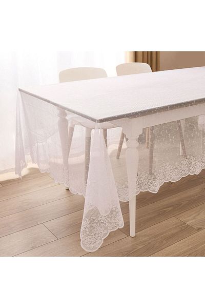 ASPARTAM Lace Tablecloth - White - 175X300 cm
