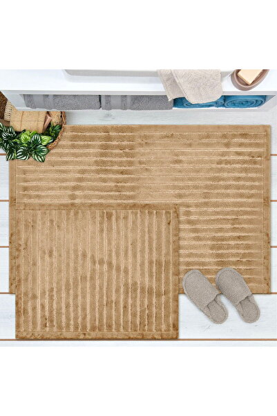 ASPARTAM سجادة حمام سوفت نوفو - بيج - 60x100 سم + 50x60 سم