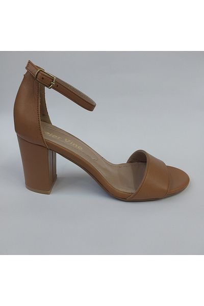 Mira Deri Genuine Leather 7.5 cm Thick Heel Single Band Evening Dress Women's Shoes