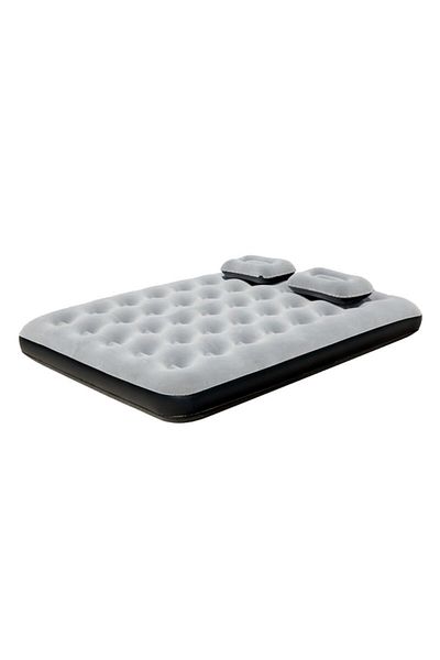 Carrefour Set Inflatable Mattress For 2 People With Manual Pump, Gray