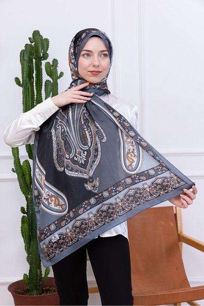 aldyoo Retro Ethnic Pattern Idol Janjan Shawl Gray