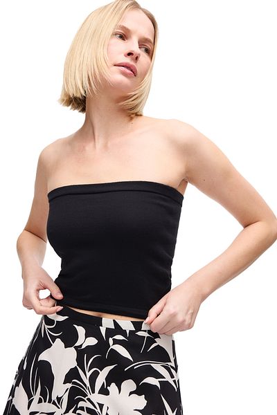 Perspective Μαύρο Πλεκτό Bustier 0003