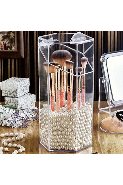MATMEL Makeup Brush Organizer and Storage Box with up Flip Lid