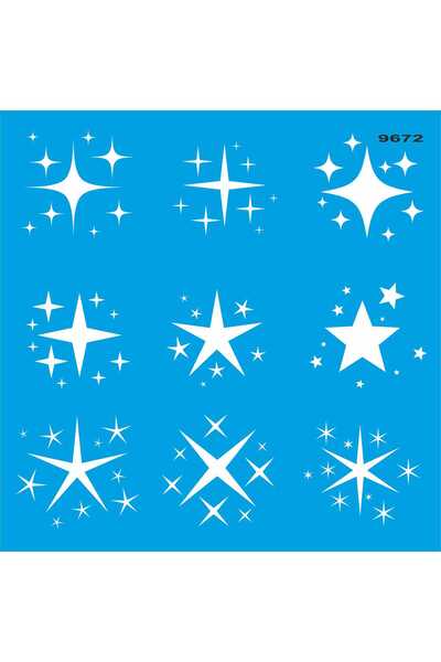 StencilSepeti النجوم المتوهجة - قالب رسم استنسل