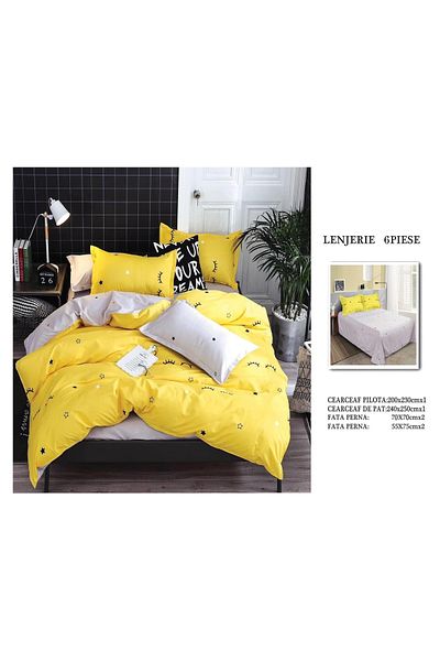 CHIRASO CHIRASO Finet Bedding Set, 6 Pieces, Sheet 240x250, Quilt 200x230, 4 Pillowcases, Print