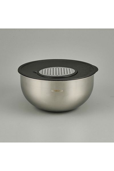 MATMEL Satin 5 Piece Mixing Set - Inox / Black - 4.6 Lt