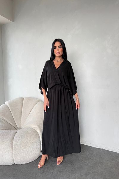 LİLA İSTANBUL Double Breasted Collar Bat Sleeve Oversize Summer Dress